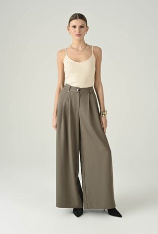 Spodnie damskie z wysokim stanem