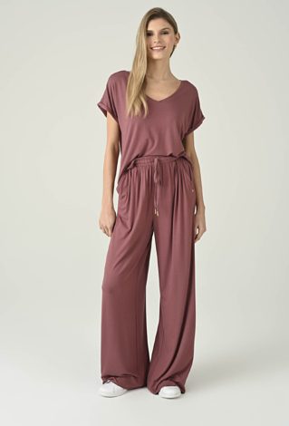 Spodnie damskie dresowe szerokie z wiązaniem