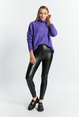 Spodnie damskie z imitacji skóry