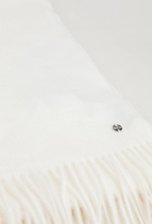 Biały szal z domieszką wełny