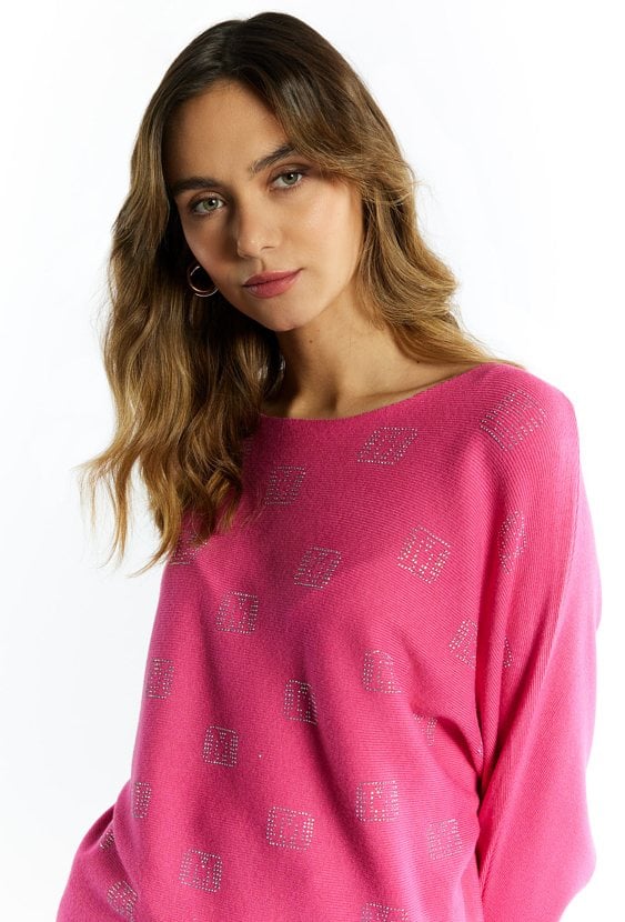 Sweter damski z małymi dżetami