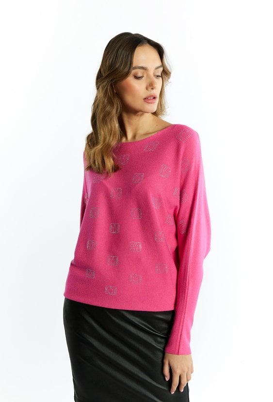 Sweter damski z małymi dżetami