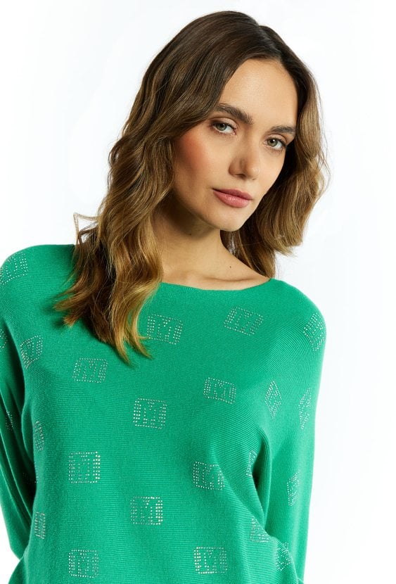 Sweter damski z małymi dżetami