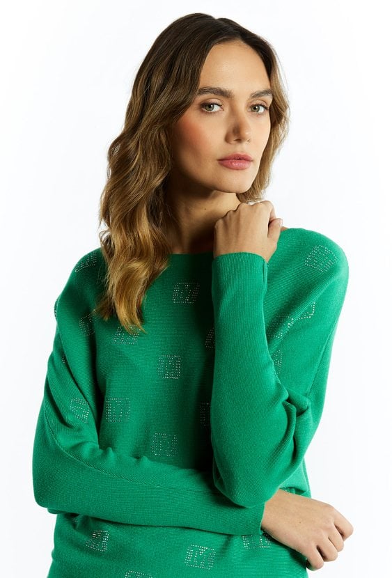 Sweter damski z małymi dżetami