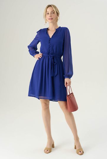 Niebieska krótka sukienka