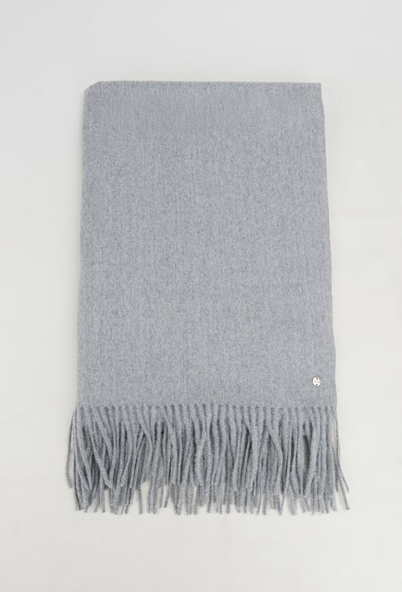 Szary szal z domieszką wełny