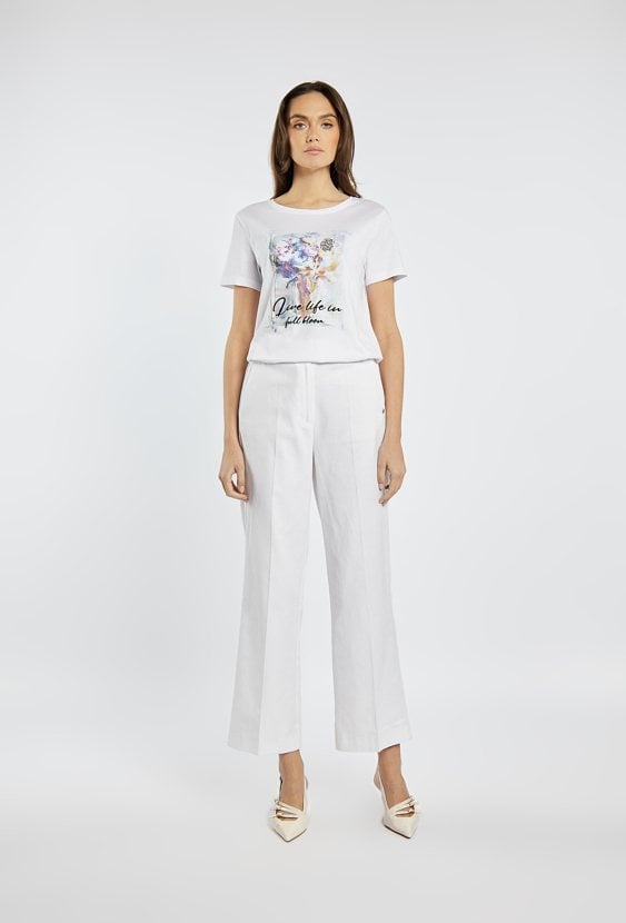 Biały T-shirt damski