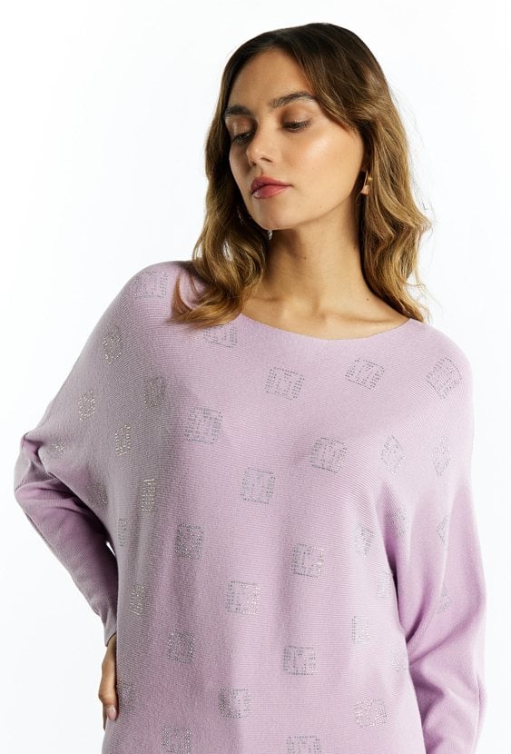 Sweter damski z małymi dżetami