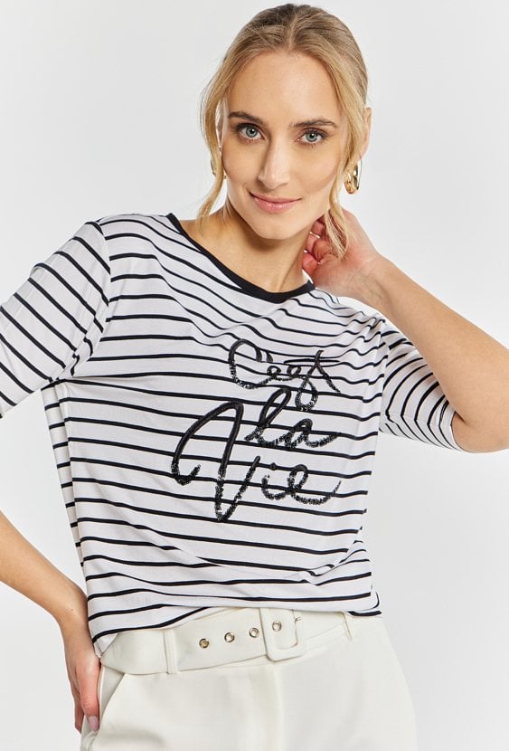 T-shirt damski w paski