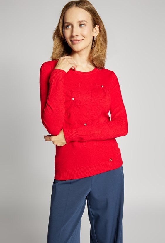Sweter damski z haftem