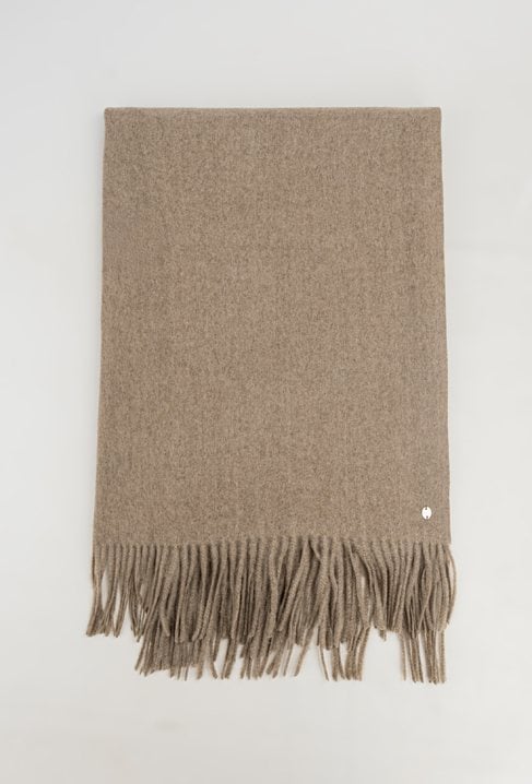 Brązowy szal z domieszką wełny