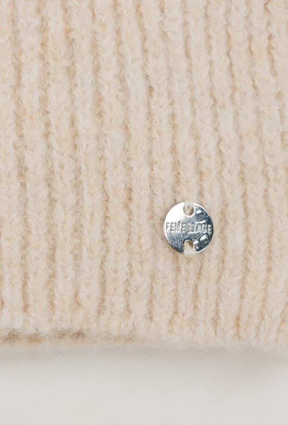 Prążkowany szal z dodatkiem wełny