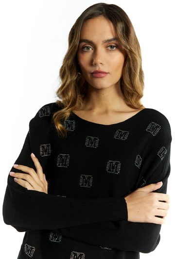 Sweter damski z małymi dżetami