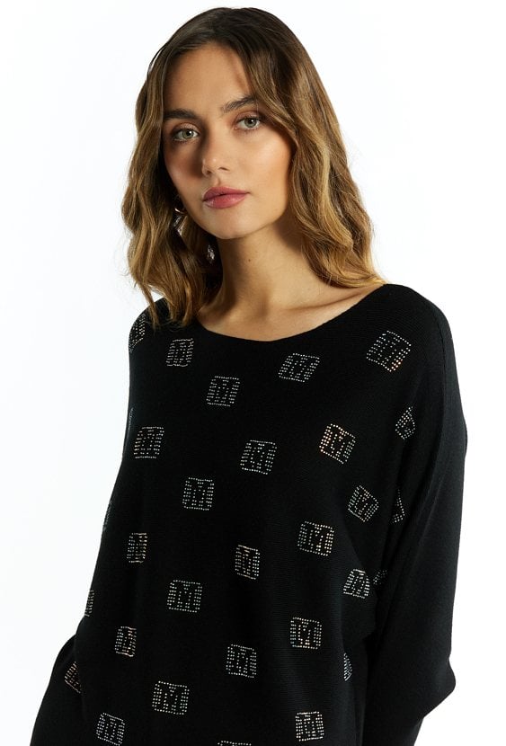 Sweter damski z małymi dżetami