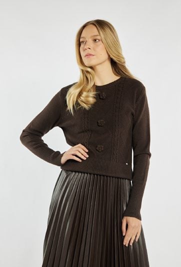 Sweter z kwiatkami 3D