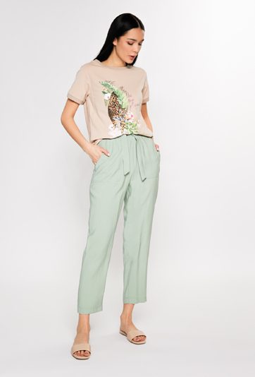 Gładkie spodnie z wiskozy