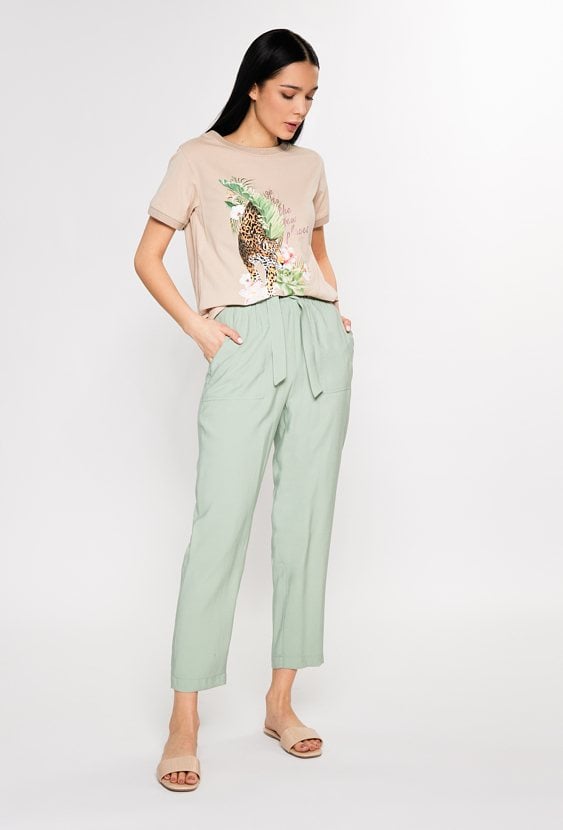 Gładkie spodnie z wiskozy