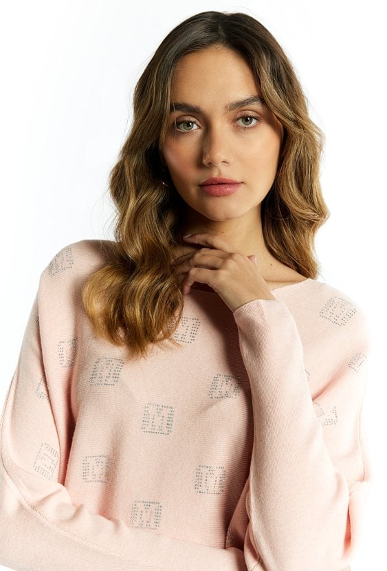 Sweter damski z małymi dżetami