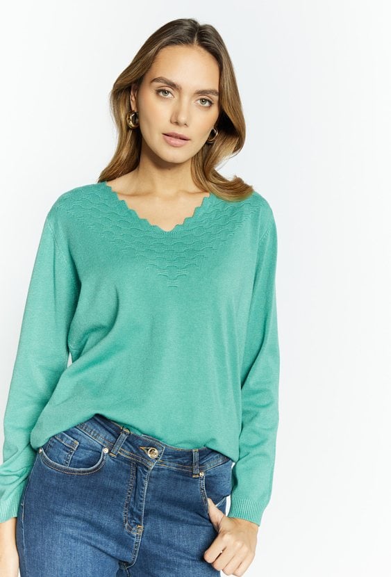 Sweter damski ze zdobieniem