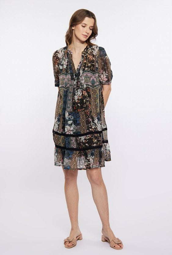 Wzorzysta sukienka damska mini