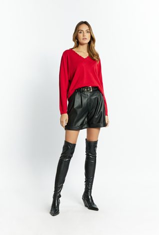 Sweter damski ze zdobieniem