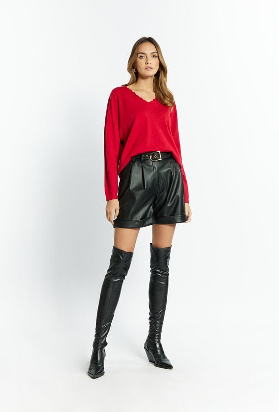 Sweter damski ze zdobieniem