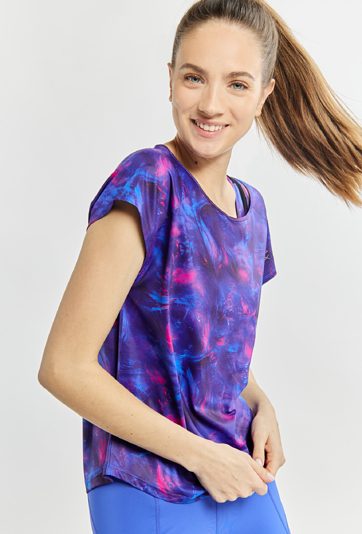 Wzorzysty T-shirt damski