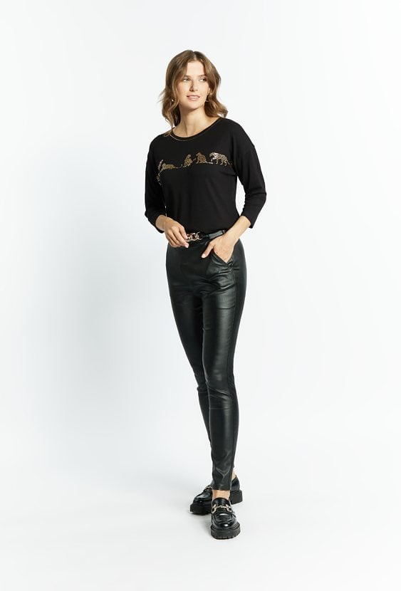 Spodnie damskie z łańcuszkiem