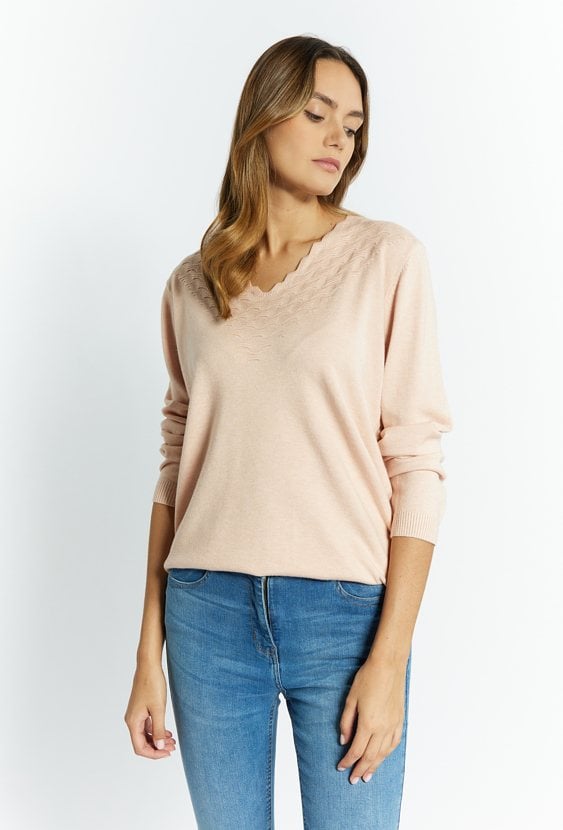 Sweter damski ze zdobieniem