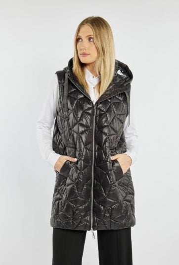 Pikowana kamizelka z kapturem