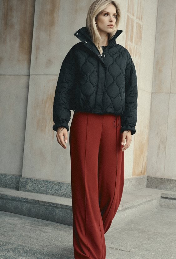 Pikowana kurtka ze stójką