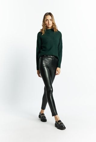 Spodnie damskie z imitacji skóry