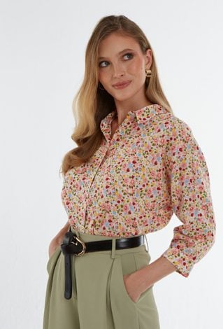 Wiskozowa koszula w kwiaty