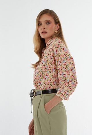 Wiskozowa koszula w kwiaty