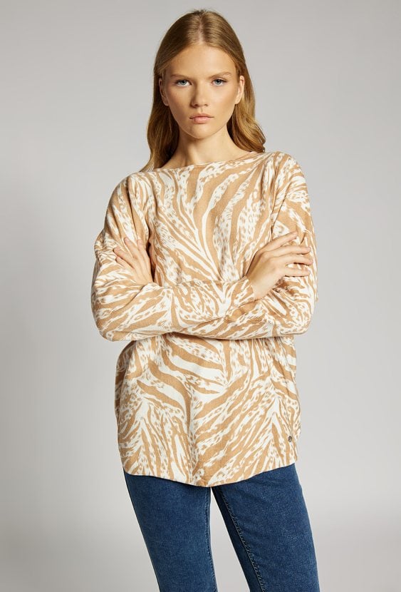 Wzorzysty sweter damski