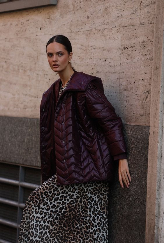 Pikowana kurtka z kapturem