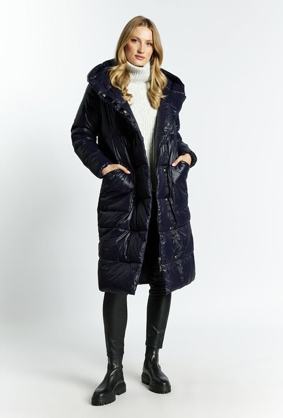 Pikowany płaszcz damski