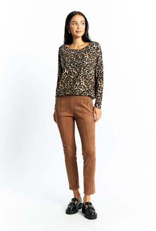 Spodnie damskie imitujące zamsz