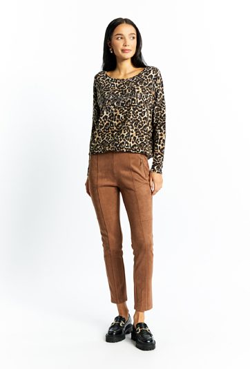 Spodnie damskie imitujące zamsz