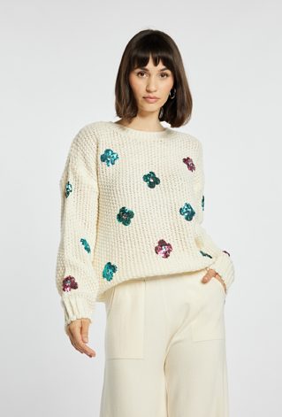 Sweter damski z cekinami