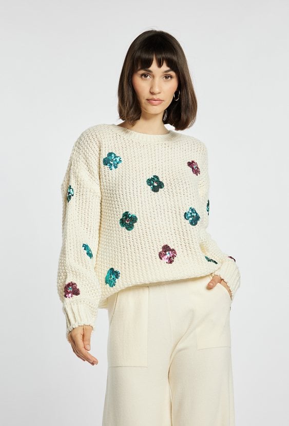 Sweter damski z cekinami