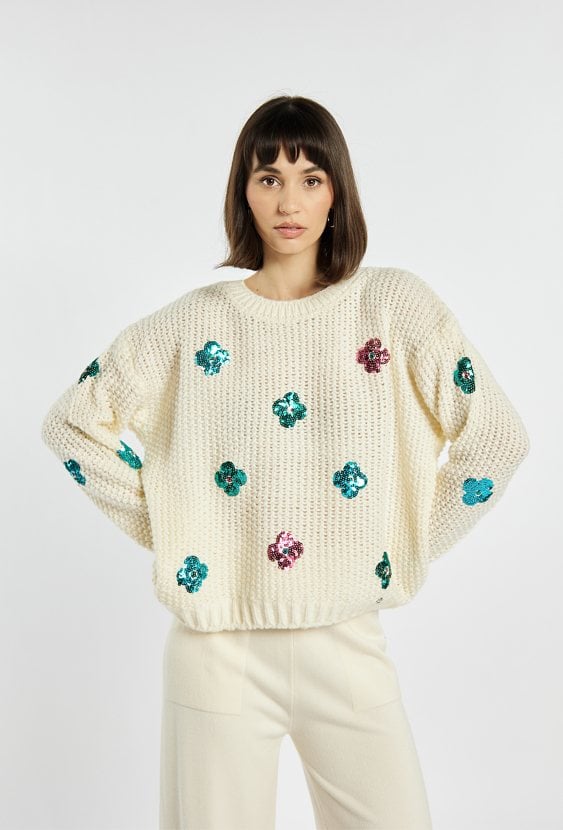 Sweter damski z cekinami