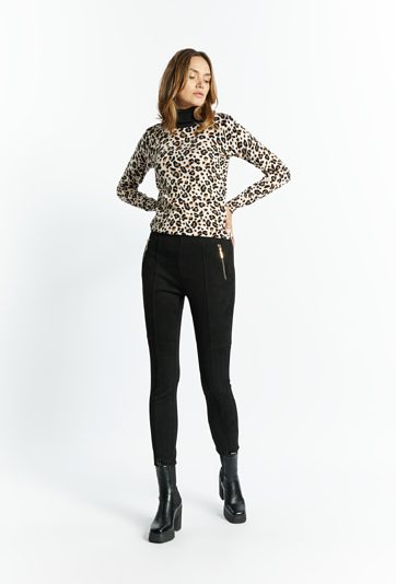 Spodnie damskie imitujące zamsz