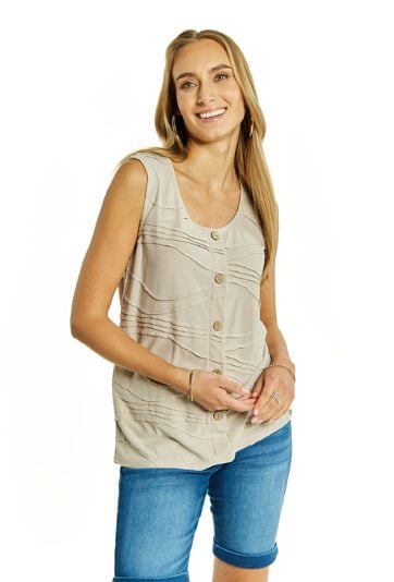 Top damski z ozdobnymi guzikami