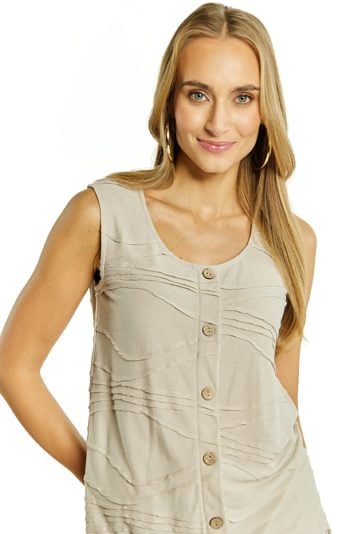 Top damski z ozdobnymi guzikami