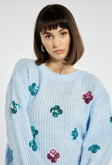 Sweter damski z cekinami