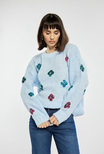 Sweter damski z cekinami