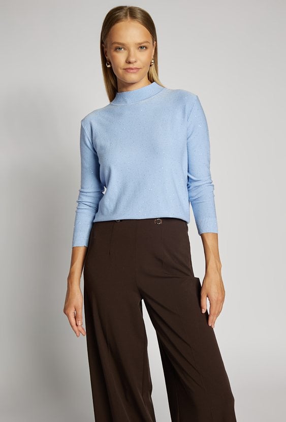 Połyskujący sweter damski