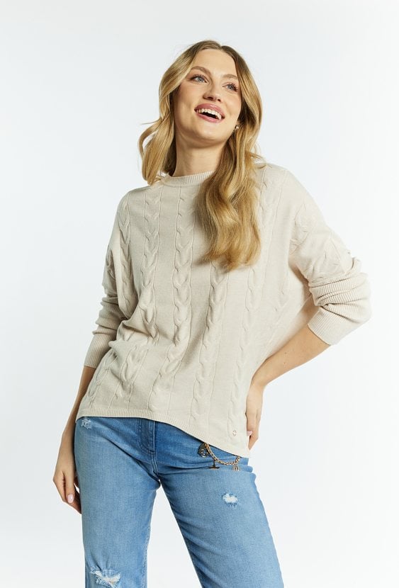 Sweter damski z delikatnym zdobieniem