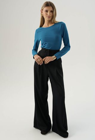 Szerokie spodnie z dodatkiem bawełny